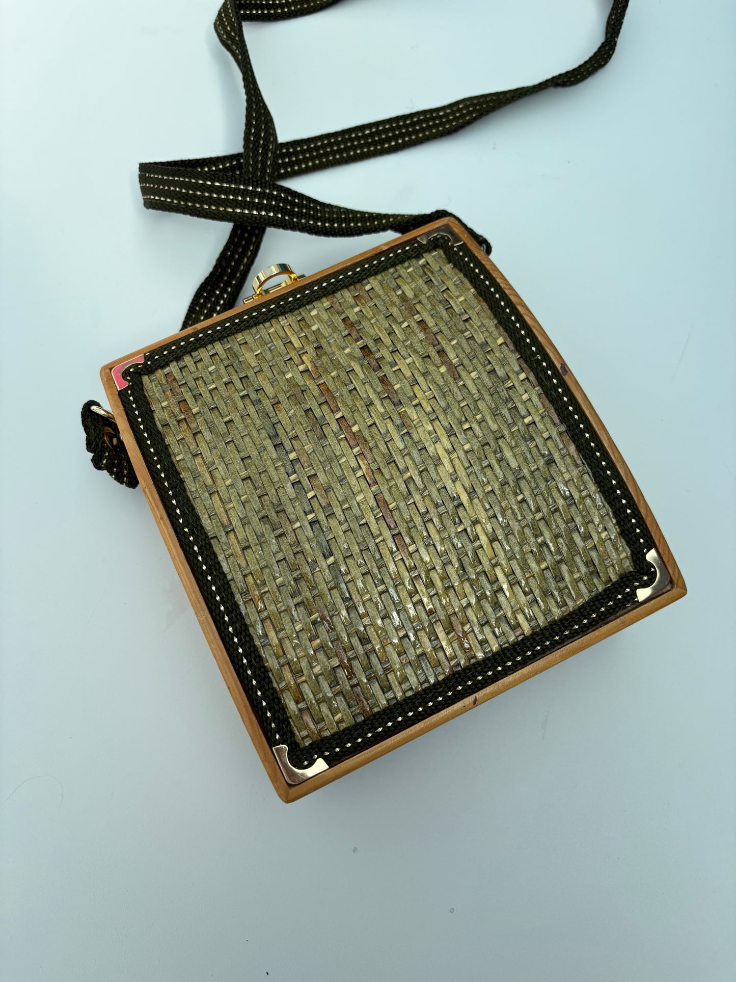 Borsa rigida vimini e legno