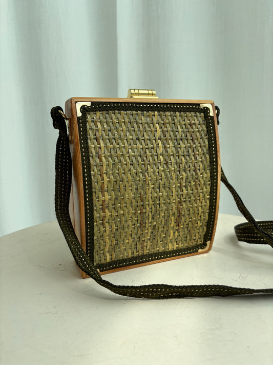 Borsa rigida vimini e legno