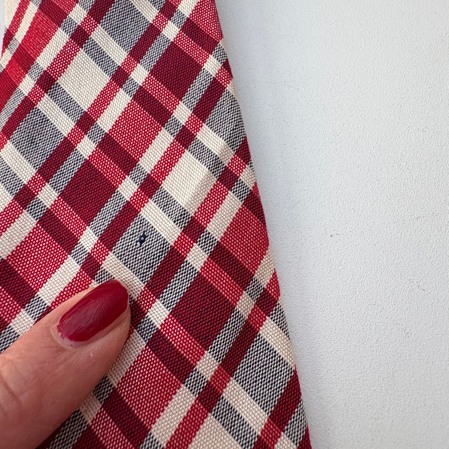 Red tartan tie