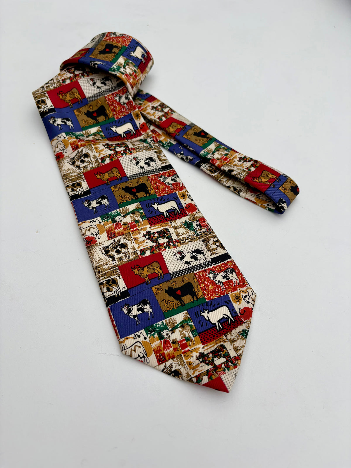 Cravatta Moschino con patchwork-keith Haring