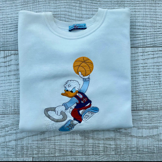 Sweat-shirt blanc avec Donald Duck