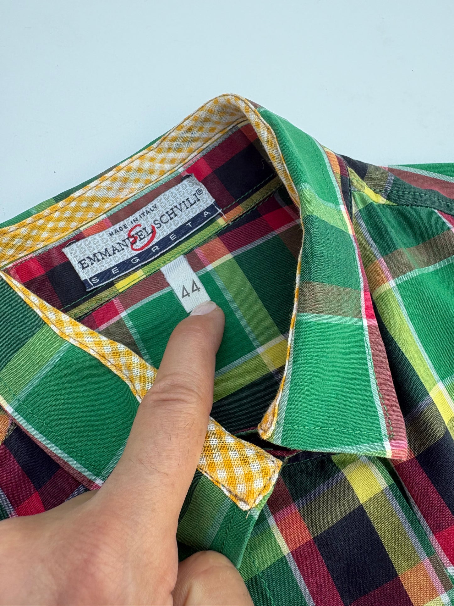 Camicia Schvili scozzese verde