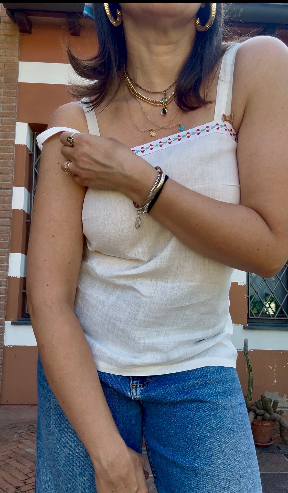 Top in lino sartoriale