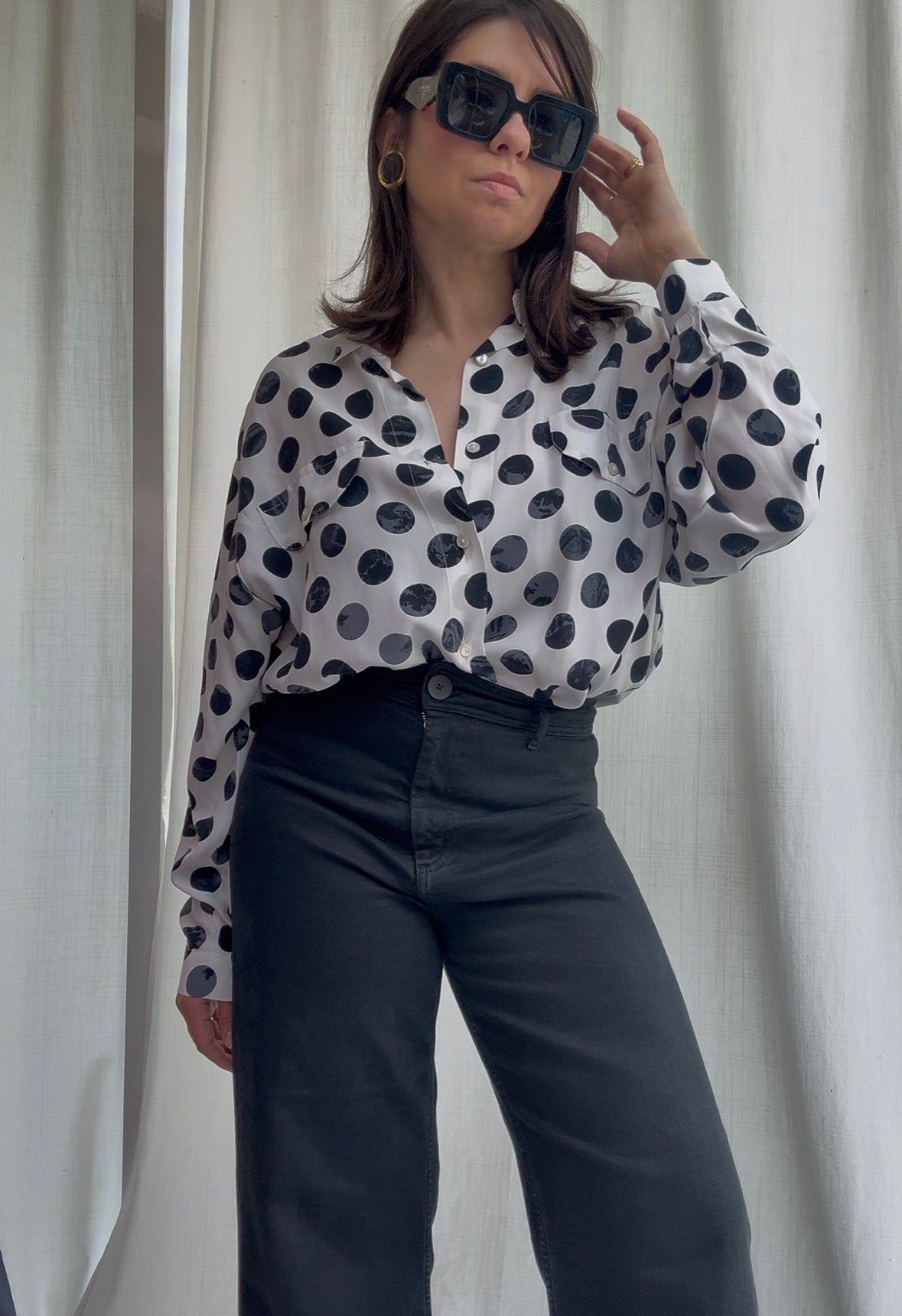 Camicia viscosa con mega pois