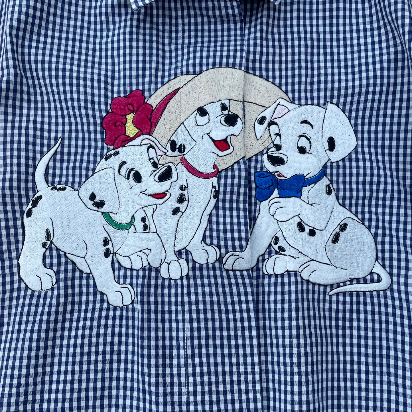 Dalmata su vichy bianco e blu